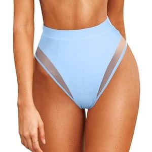ESONLAR Women's High Waisted Mesh Detail Thong Bathing Suit Size XL